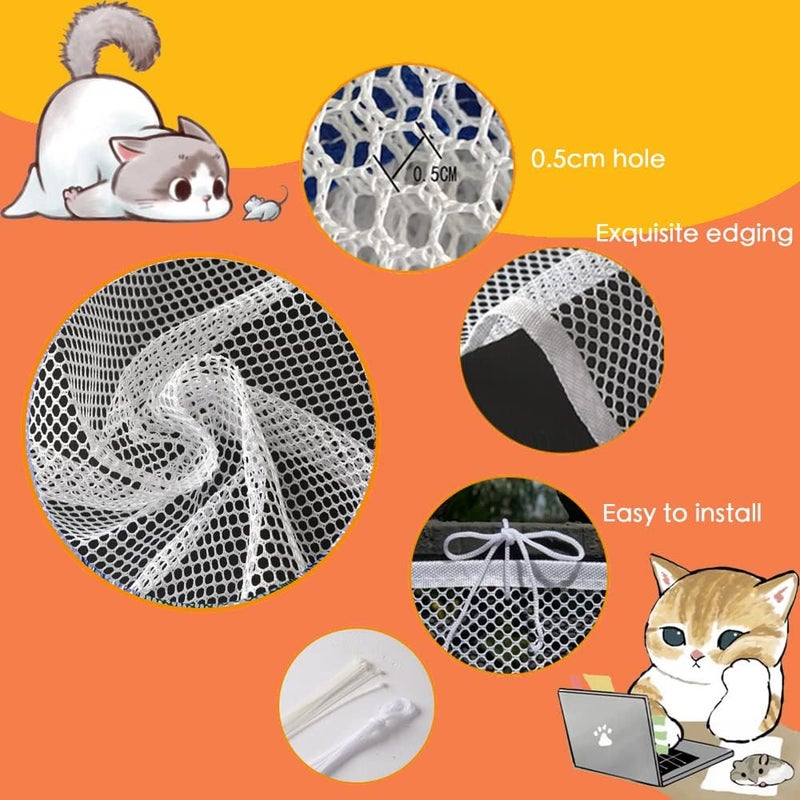 TTEDOYE Cat Balcony Rail Net Cat Anti-Fall Netting Pet Balcony Mesh Fence Net Child Safety Screen Protection Crib Mesh for Pets - Image 3